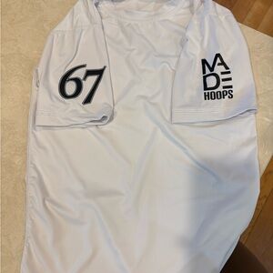 White Sports Jersey with Black Graphics